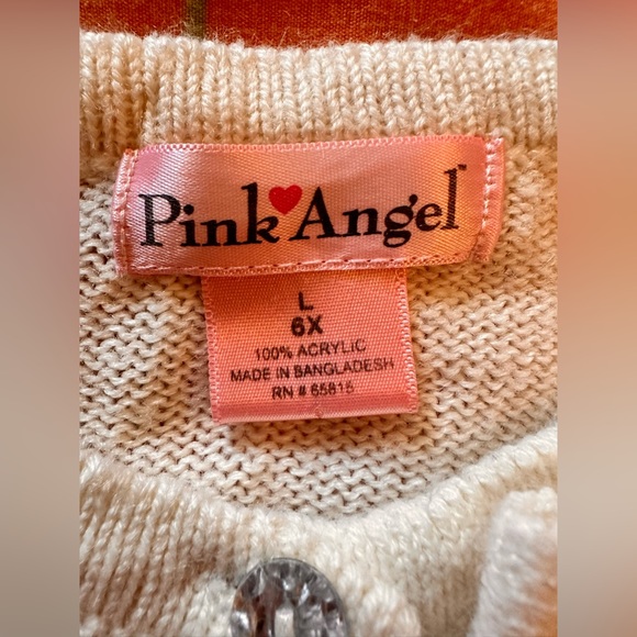 🌸🌟👼Girls Pink Angel sweater & Old Navy skirt - Picture 3 of 8